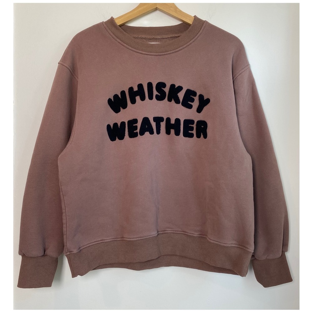 Panache Apparel Whiskey Weather Sweatshirt Womens S Brown Fleece Graphic Cozy